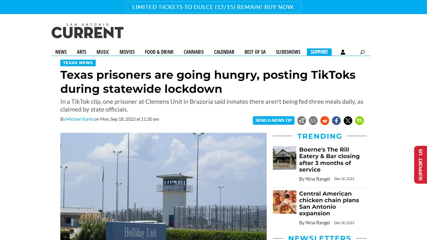 Texas prisoners are going hungry, posting TikToks during statewide ...